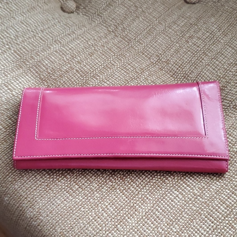 NWT- Nordstrom pink genuine leather wallet.